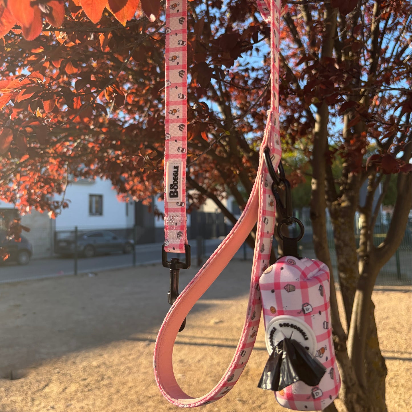 Correa para perro Picnic Café en uso al aire libre