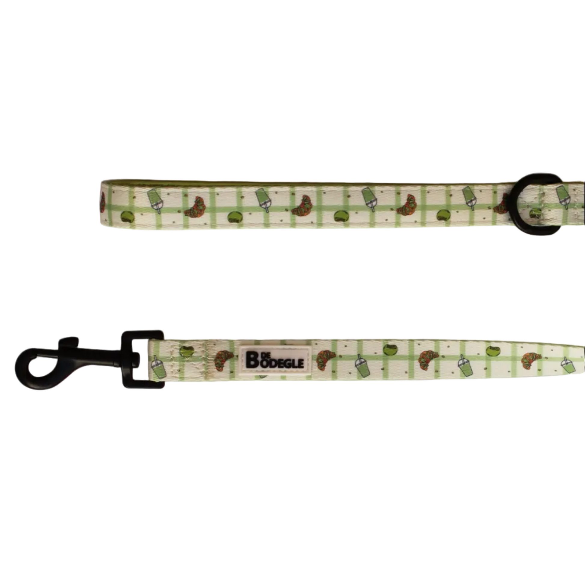 Correa para perro Picnic Matcha, detalle del material y acabado