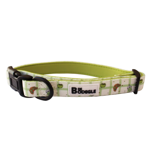 Collar ajustable para perro Picnic Matcha, vista frontal