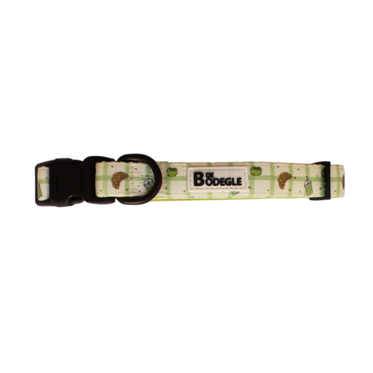 Collar ajustable para perro Picnic Matcha, detalle